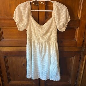 Altar'd State Ivory Textured Mini Dress